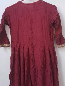 Maroon Kurta with Gold Embroidery