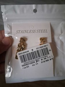 Hammered Gold Drop Earrings
