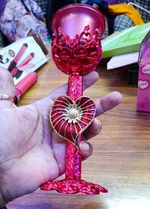 Red Decorative Showpiece Candle With Stand