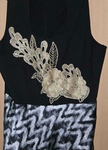 Elegant Black &amp; White Ethnic Gown