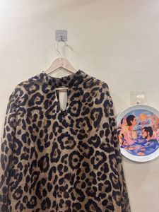 Animal Print Chiffon Blouse