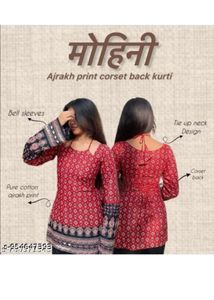 Ajrakh Print Corset Back Kurti