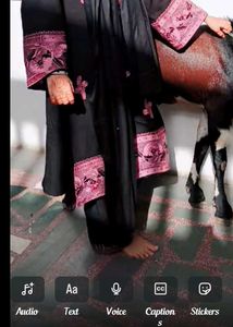 Elegant Black Kurta Set with Pink Embroidery