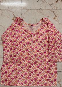 Jaipur cotton - Pink Floral Print Kurta
