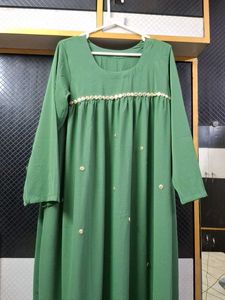 Elegant Green Abaya with Embellishments