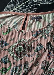 Pleated Paisley Print crop Top freesize