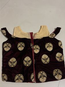 Embroidered Velvet Blouse