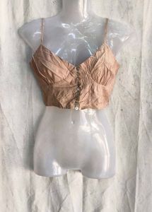 I. Crinkled Cami Top with Button Detail