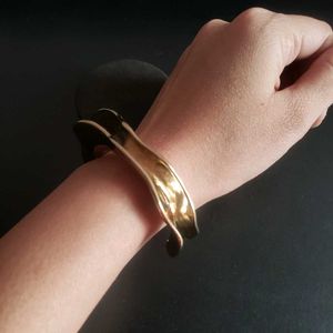 Abstract Gold Cuff Bracelet