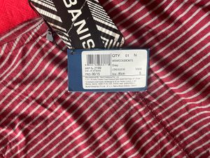 Wills Maroon Striped Long Sleeve Dress