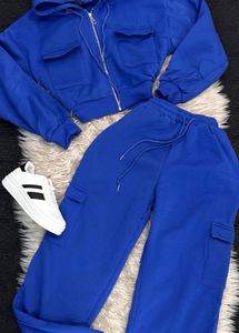 Street Style Store Royal Blue Fleece Co-ord Set