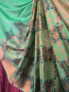 Elegant Green Patterned Saree