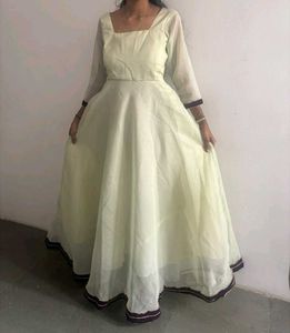 Customized Elegant pista Anarkali Gown