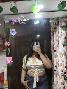 Stylish Ruched V-Neck Top