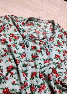 Floral Tunic with Tassel Tie