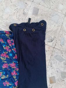 Women's Blue Floral Palazzos &amp; top