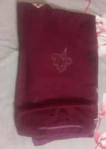 Embroidered Maroon Saree