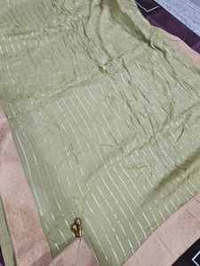 Beautiful Peach suit Set with Green Dupatta