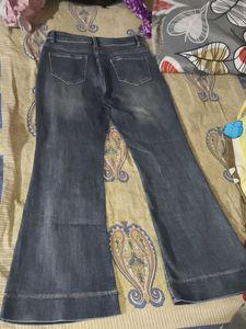 Grey  and blue Flare Jeans combo