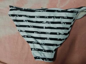 Striped Floral Bikini Bottom