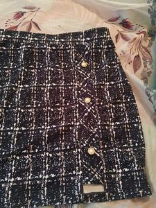 Chic Plaid  Tweed Mini Skirt