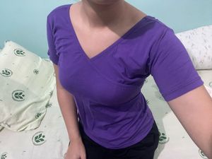V-Neck Purple T-shirt