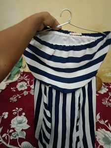Striped Strapless Dress