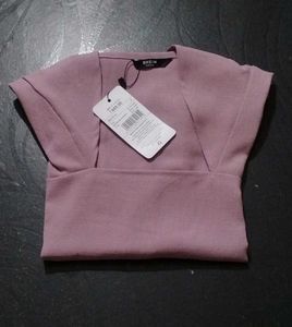 Shein Elegant Lilac Halter Neck Front Cut-Out Mini