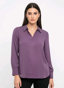 Stylish Purple V-Neck Blouse