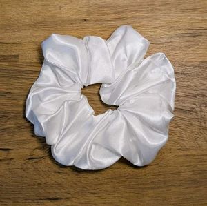 Set Of 3 L,M,S White Satin scrunchies Hair Tie