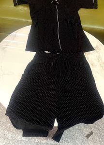 Black Polka Dot Pajama Set
