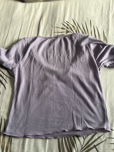 Cute Lavender Ribbed Crop Top