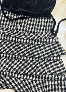 Vintage Velvet &amp; Houndstooth Mini Dress