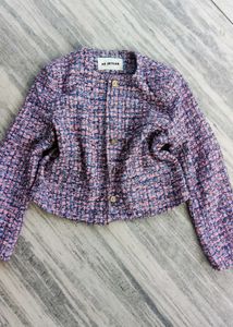 Chic Textured tweed Cropped Jacket