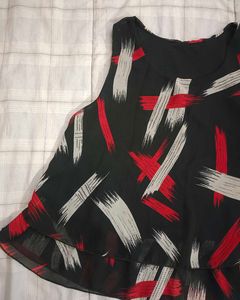 Stylish Abstract Print Sleeveless Top