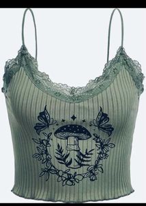 Cute Mushroom & Butterfly cami Top
