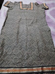 Stylish Printed Kurta with Black Pants