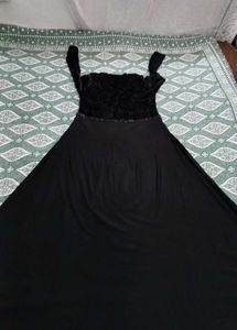 Elegant Black Frock Style Abaya
