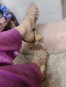 Gold Strappy Heels