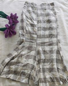 Checked Wide skirt