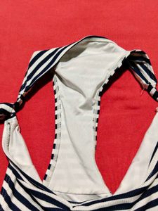 Navy Striped Bikini Bottom