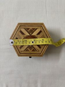Antique Wooden Organizer With Brass Latch