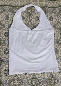 Classic White Halter Neck Top