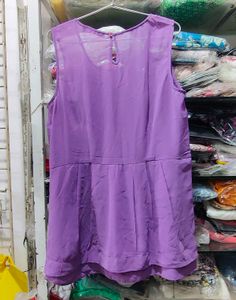 Effortless Style Lavender Chiffon Peplum Top