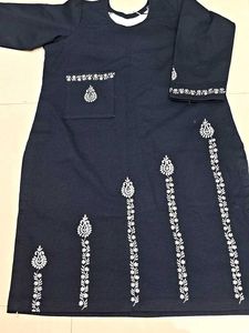 New Denim Stylish Embroidered Kurta💙