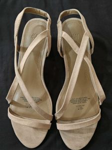H&M Beige Strappy Heeled Sandals