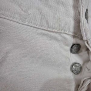 Zara mini White Distressed Denim Shorts