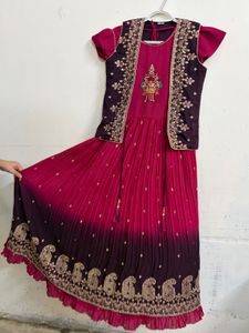 Pre-Loved Embroidered Silk Gown &amp; Waistcoat Set