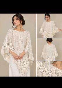 Boho Crochet Fringe Poncho