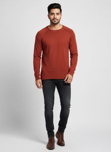 Rust Colored Long Sleeve Knit Top